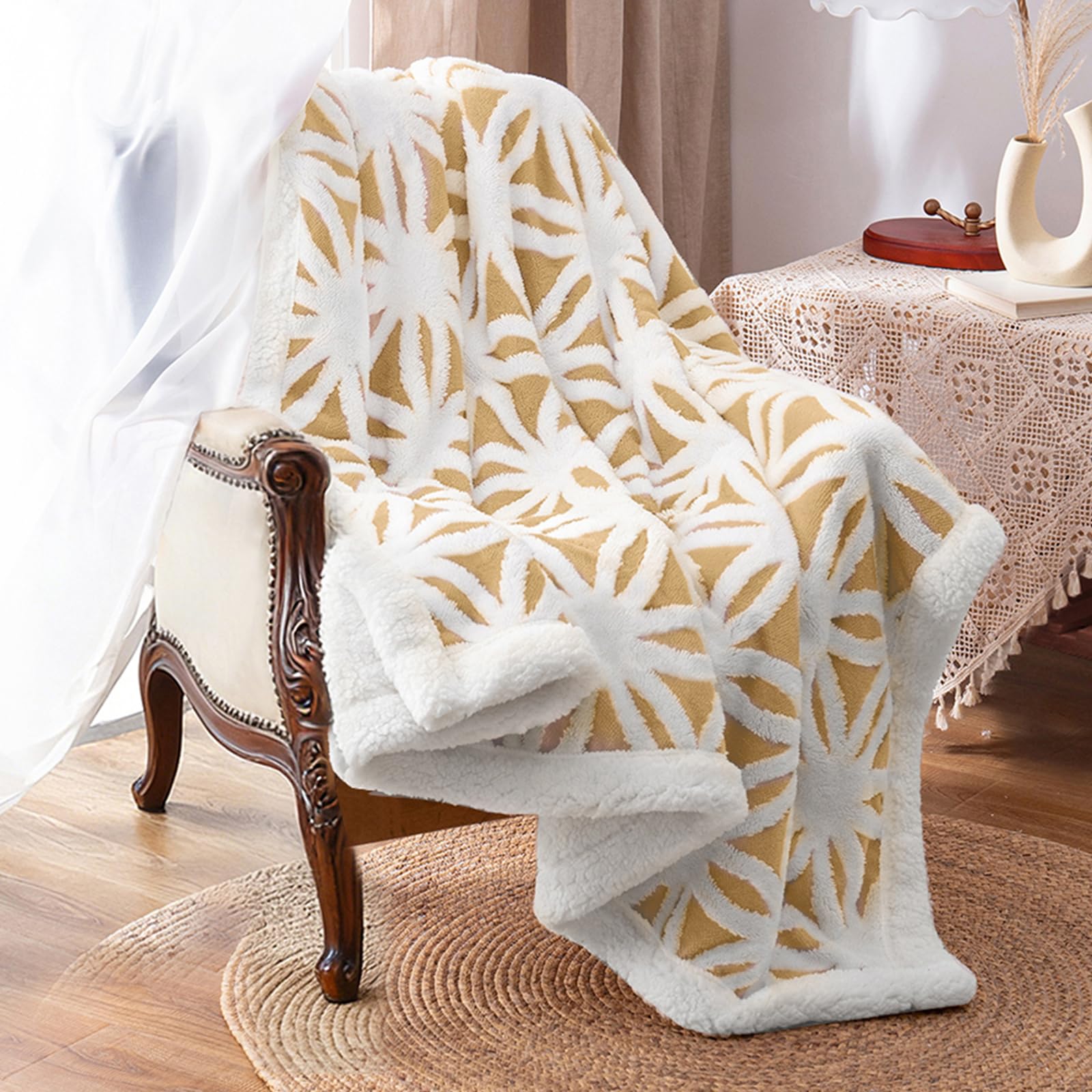 LOMAO Sherpa Fleece Blanket for Mom Cozy Soft Throw Blanket for Women Men Birthday Gifts Dual Sided Couch Sofa Bed Blanket