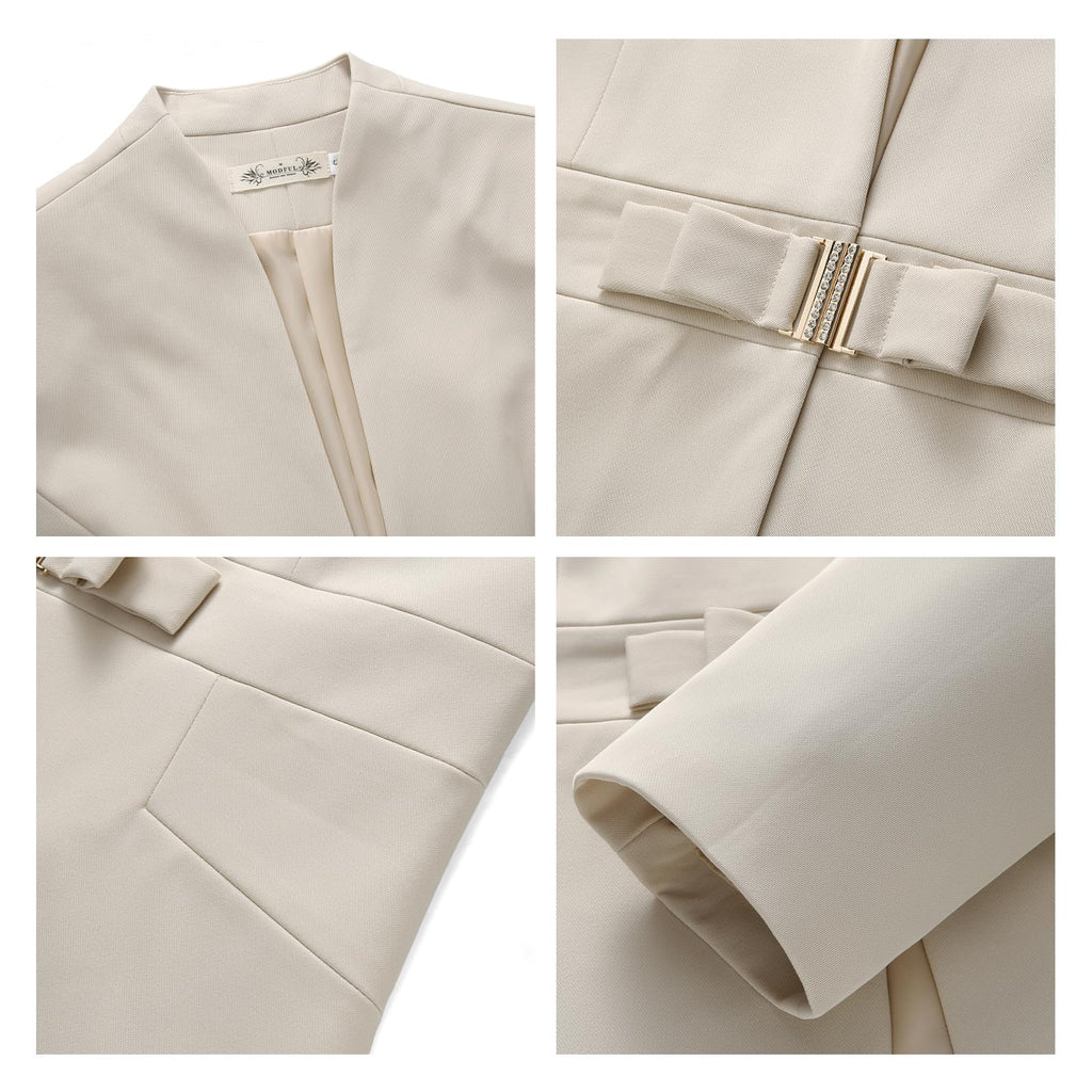 MODFUL Women's Business Pant Suit Set 2 Piece Slim Fit Blazer Jacket One Button Buckle Closure Lady Work Suit for Office