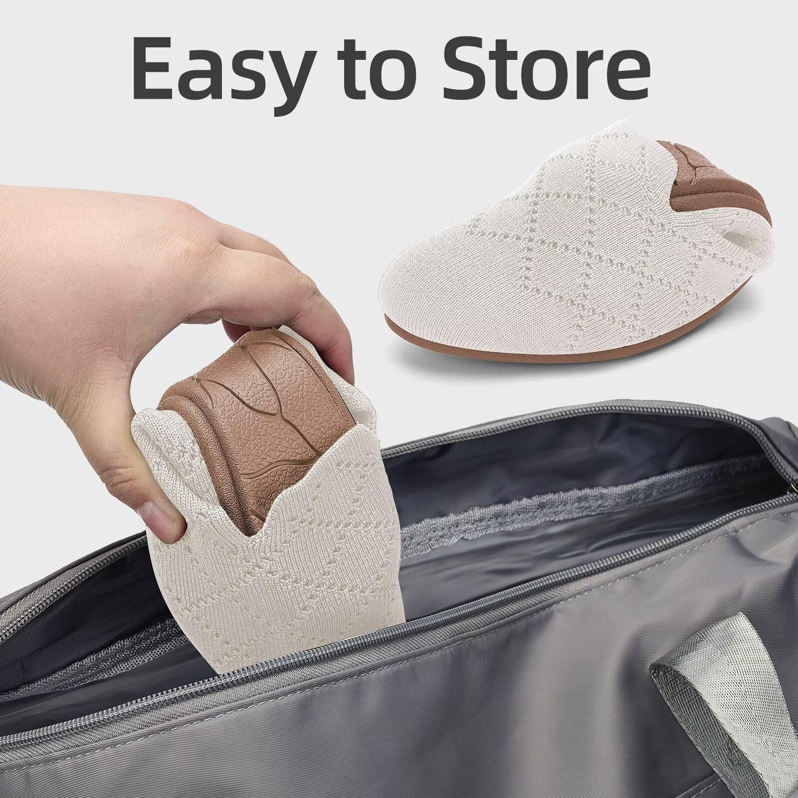 poemlady Women’s Ballet Flat Shoes Dress Shoes Knit Round Toe Slip On Ballerina Walking Flats Shoes for Woman Low Wedge Casual