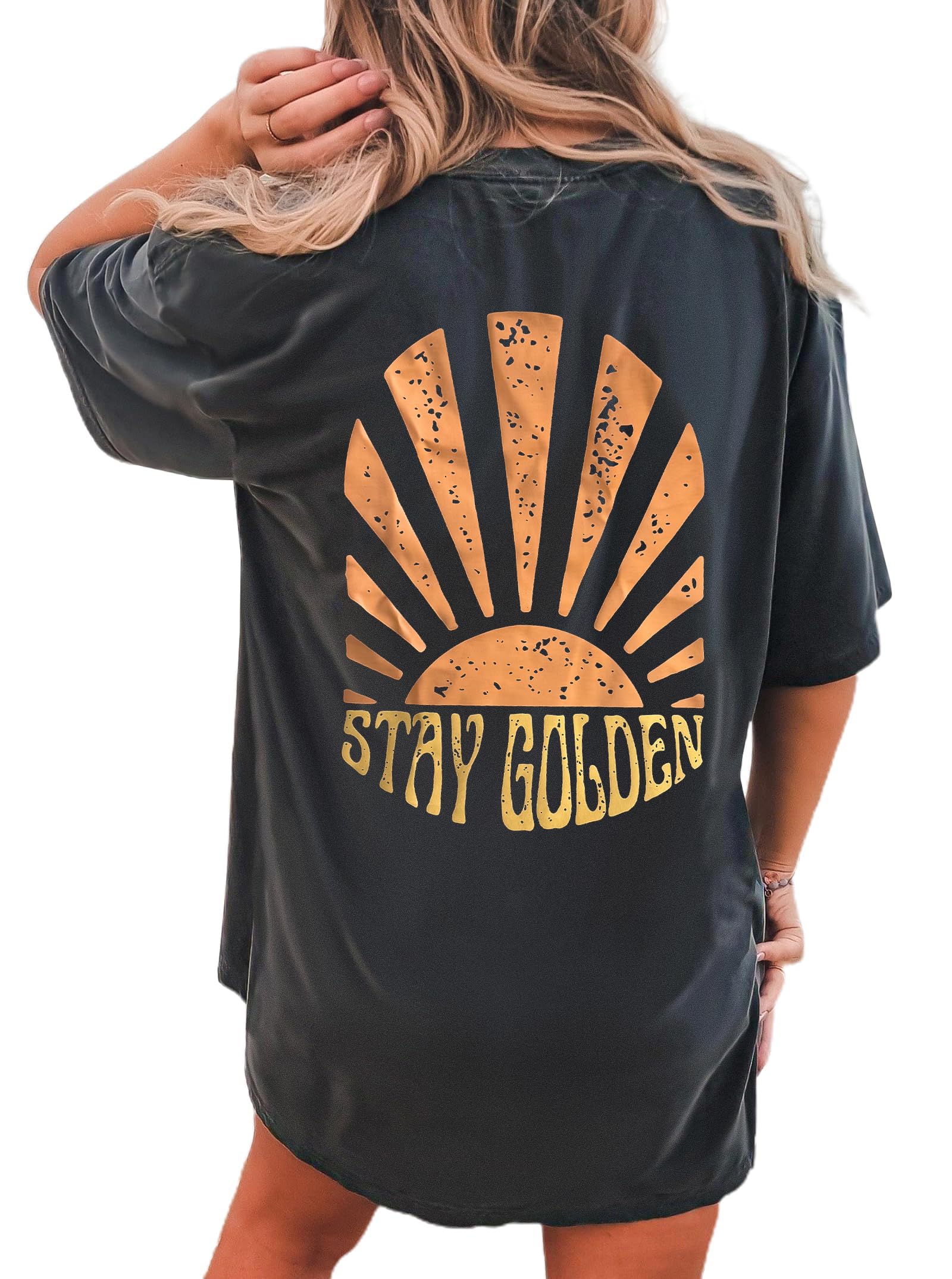 CSDAJIO Women's Trendy Oversized T Shirt Graphic Tee Crewneck Short Sleeve Loose Cute Going Out Summer Tops