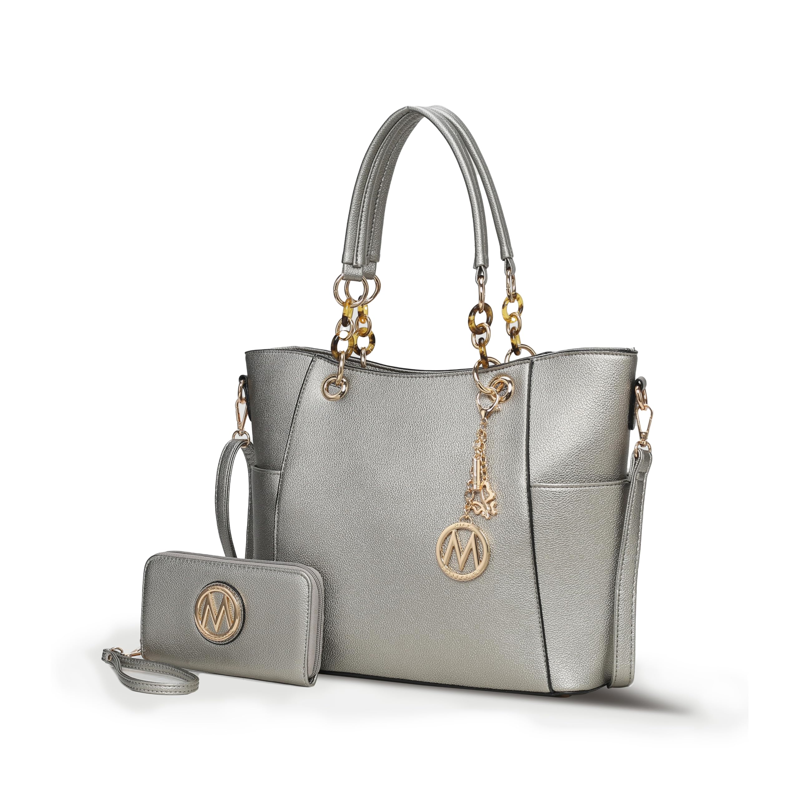 MKF Collection Tote Bag for Women, Handbag Set with Wallet-Top-Handle Bag Vegan Leather Purse by Mia K