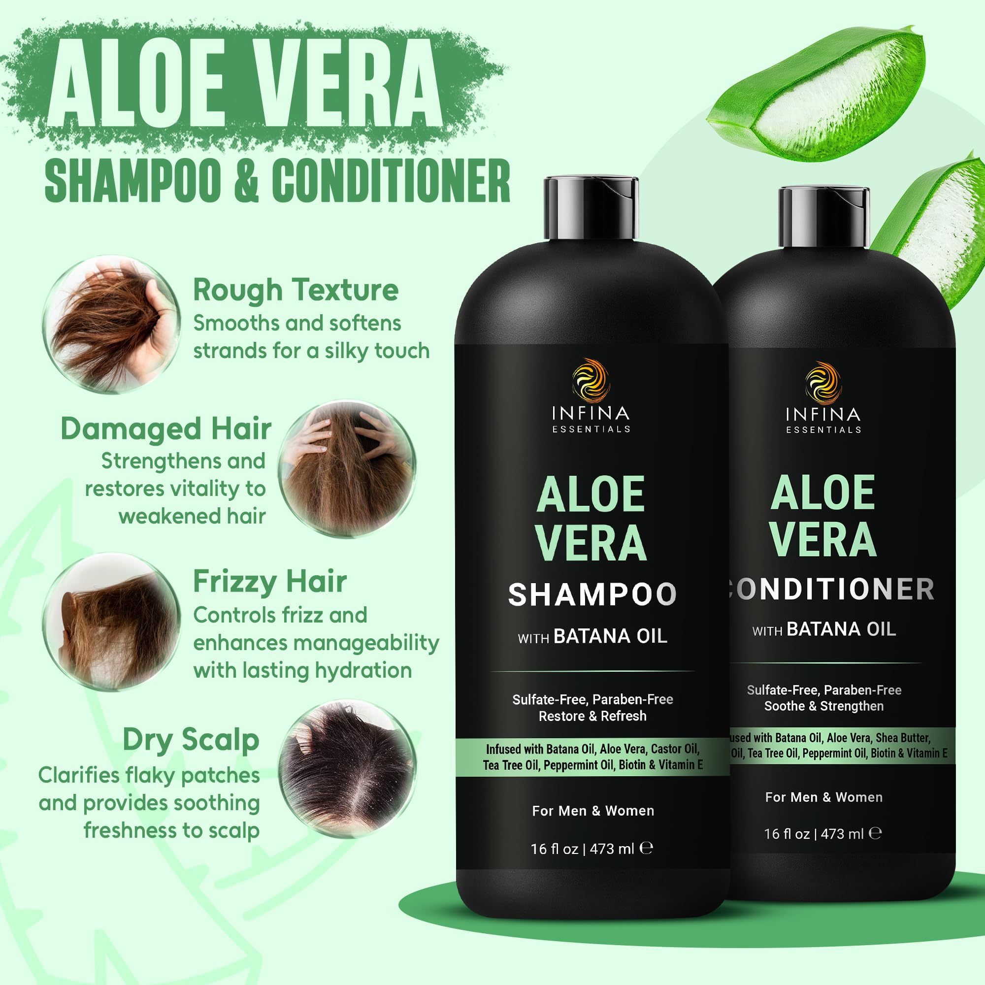 Batana Oil Shampoo and Conditioner Combo Shampoo for Thinning Hair for Men & Women