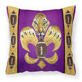 Tiger Football Fleur de lis Throw Pillow - 14x14 Decorative Pillow – Art for Your Home & Patio 8205PW1414