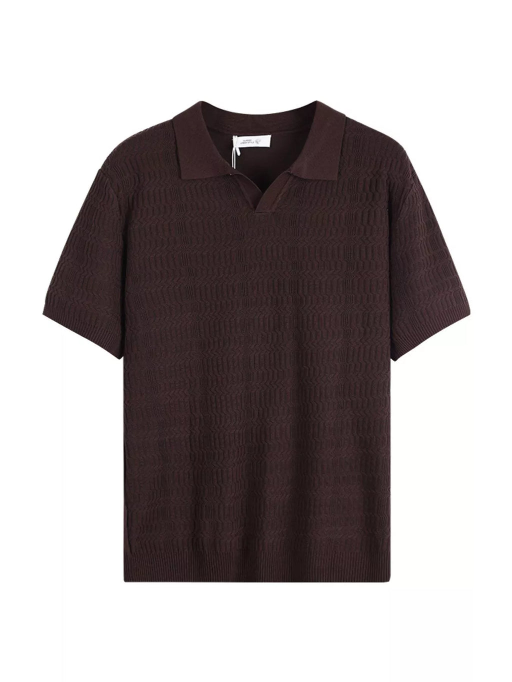 Men's Plus Size Textured Knit Short Sleeve Polo