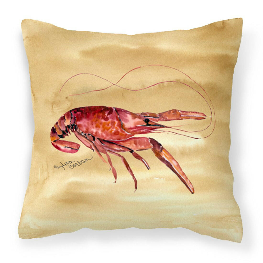 Crawfish Throw Pillow - 14x14 Decorative Pillow – Art for Your Home & Patio 8230PW1414