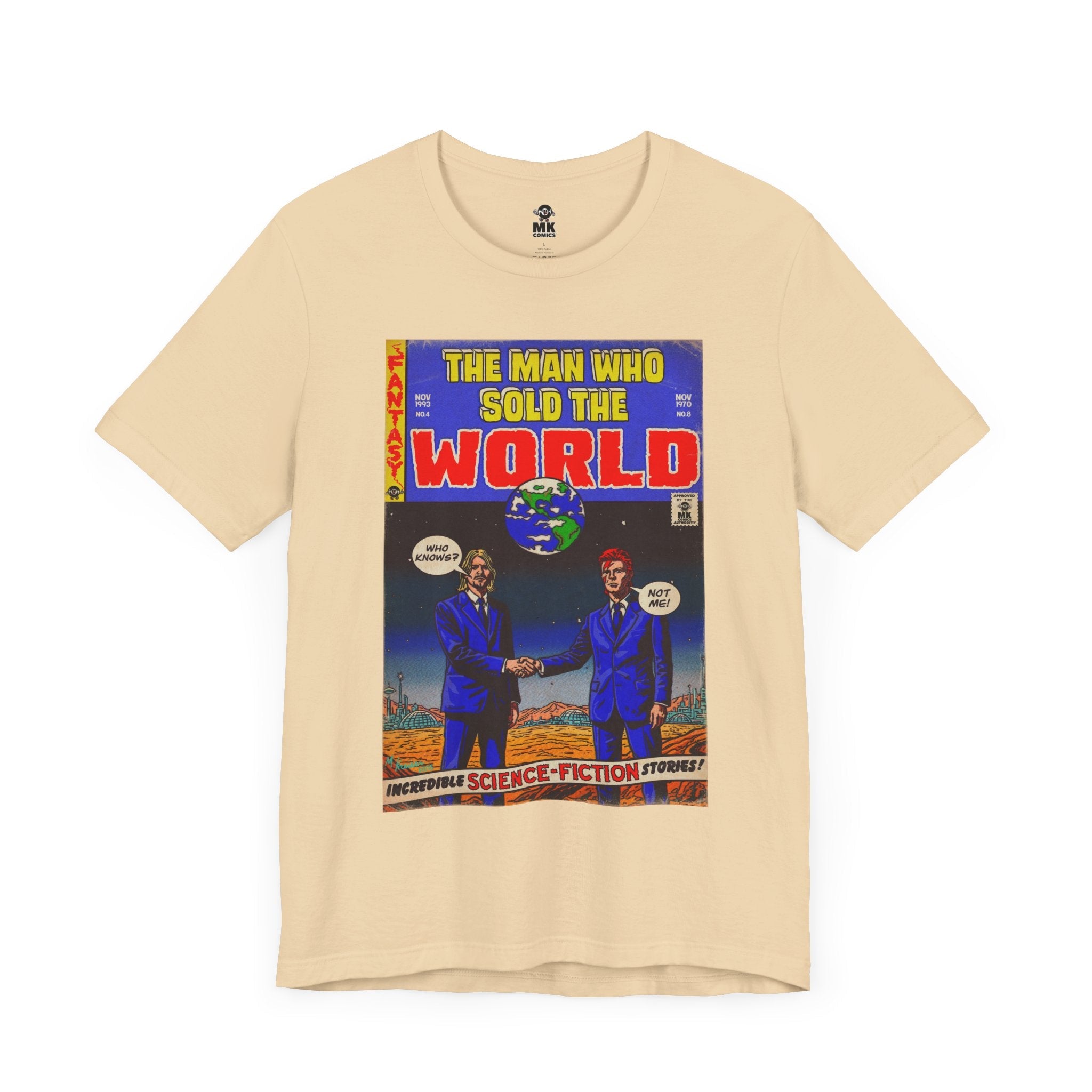 Bowie & Cobain - The Man Who Sold the World - Unisex Jersey Short Sleeve Tee