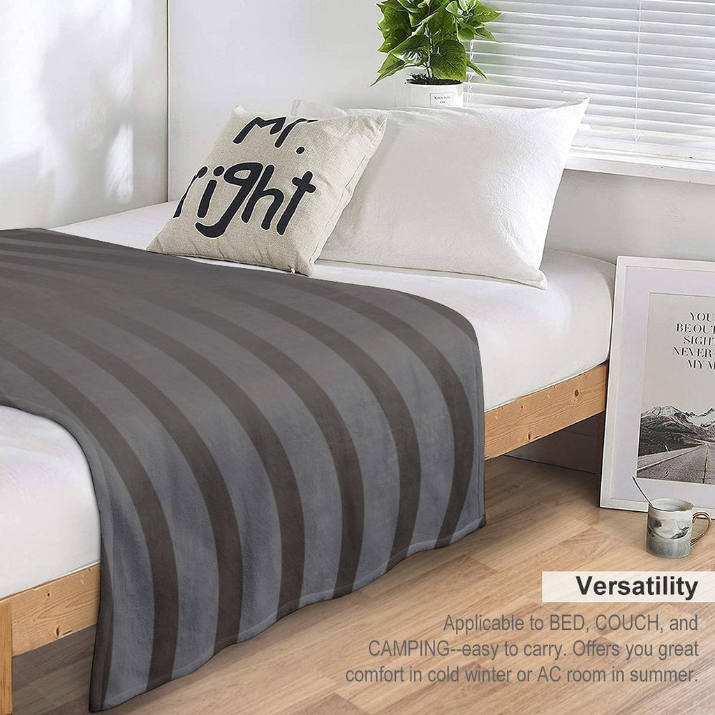 Gradient Taupe with Elegant Vertical Stripes Throw Blanket