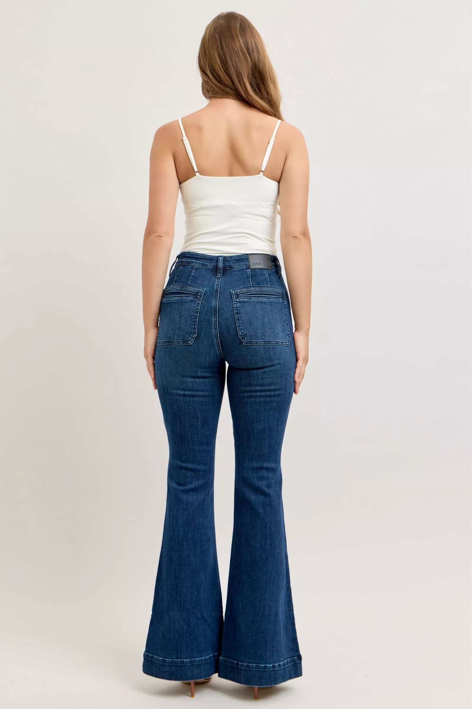 Judy Blue High Waisted Flare Jeans For Women With Front Pockets Versatile Flattering Silhouette