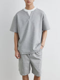 Men's Plus Size Half Sleeve Top and Shorts Set