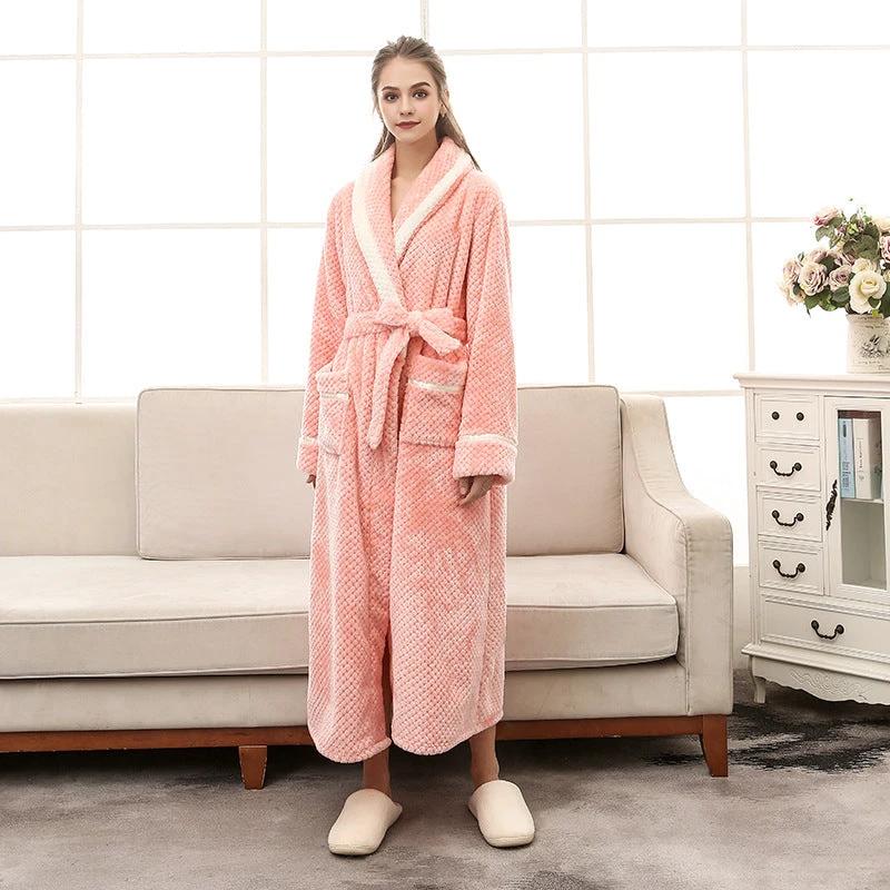Women Pajamas Couple Gown Bathrobe Winter Robe