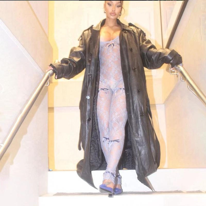 Tight Long Sleeve Lace Jumpsuit Women