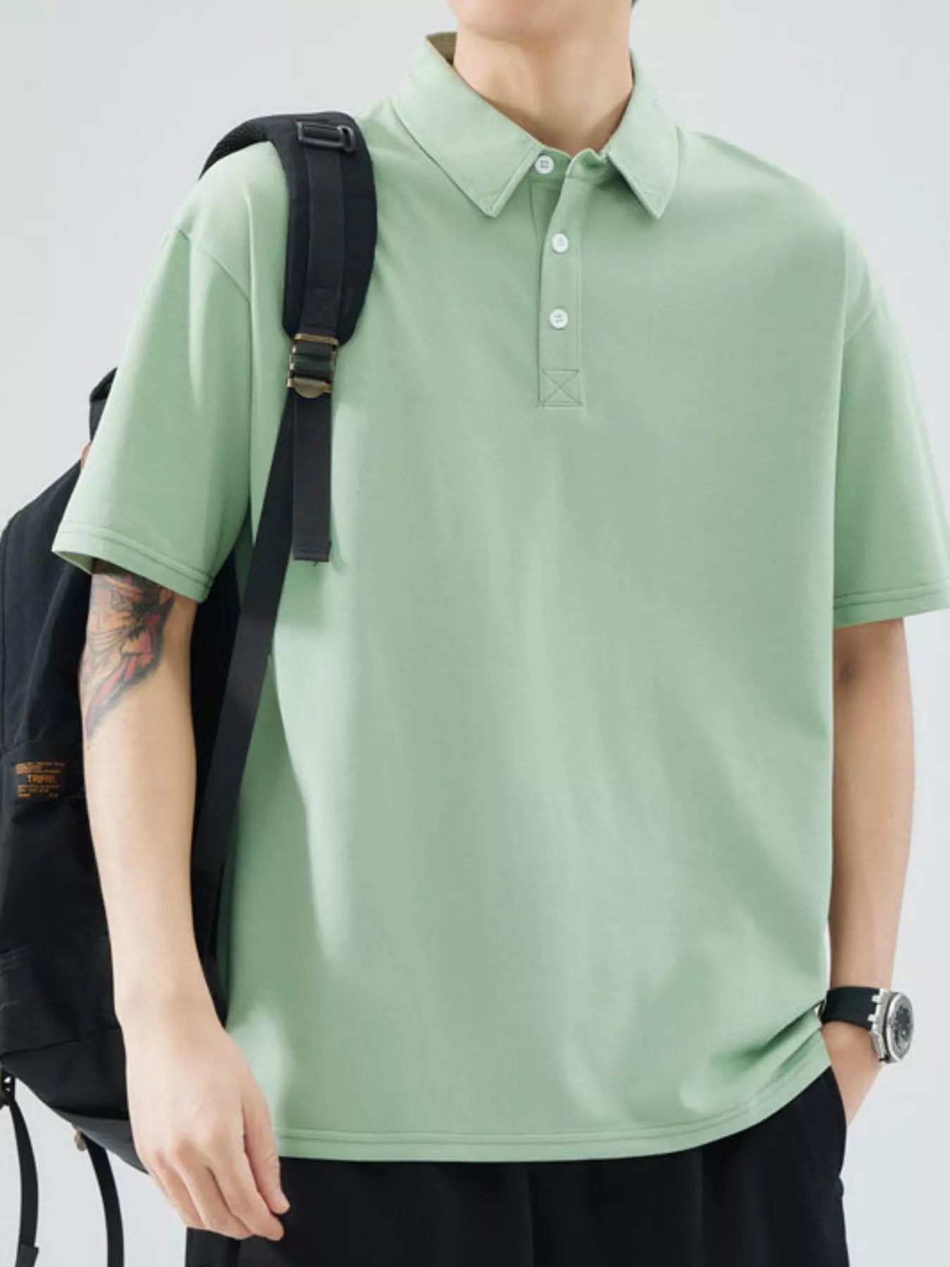 Men's Plus size Button Detail Short Sleeve Polo