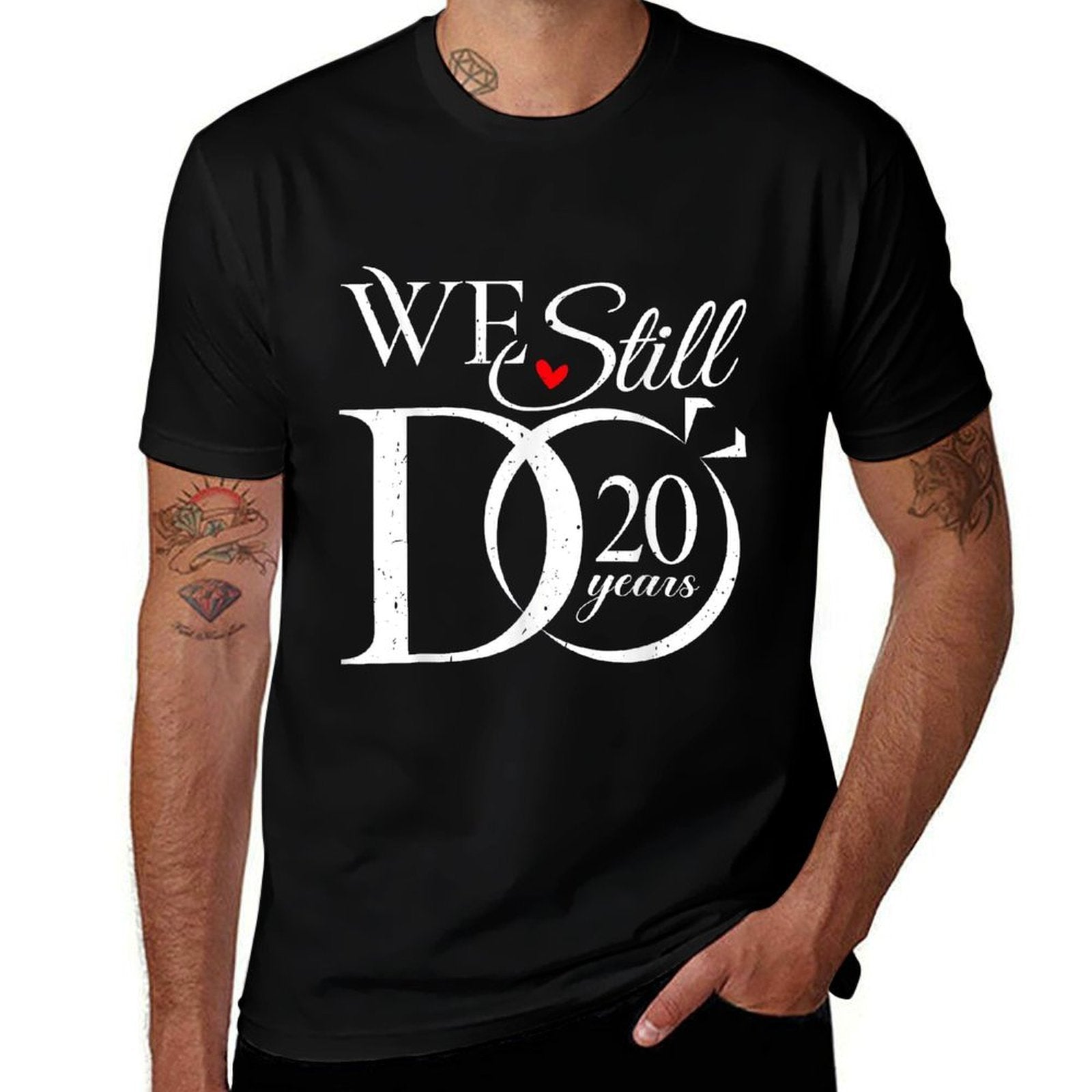 We Still Do 20 Years Funny Couple 20th Wedding Anniversary  Heathered Texture T-Shirt