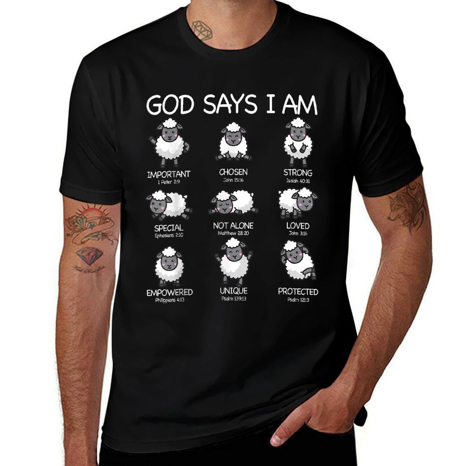 God Says I Am Cute Sheep Bible Verse Kids Toddler Girls  Classic T-Shirt