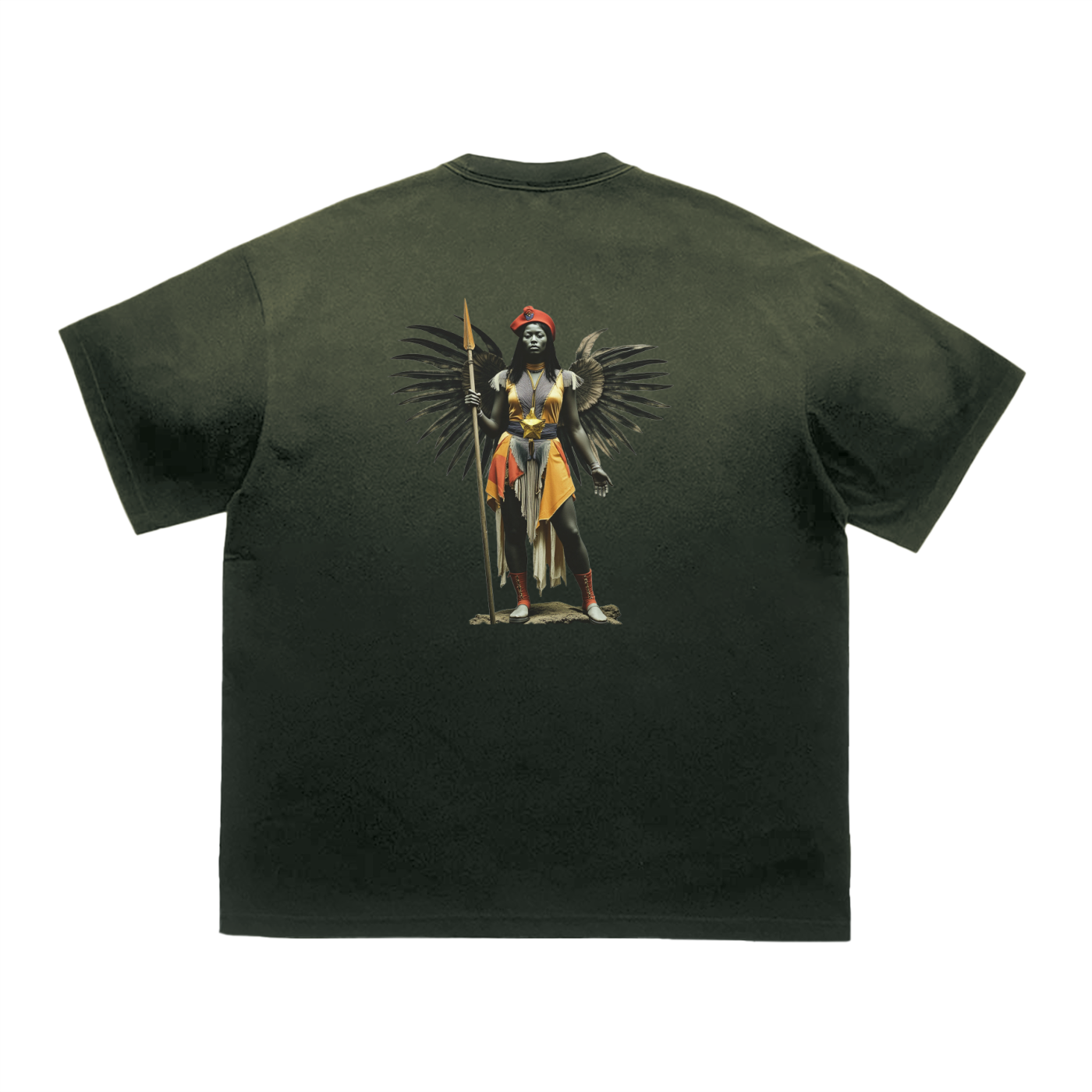 Amaru Khan Stars Deux Vintage Washed Tiger Stripes Dyed Gradient T-Shirt