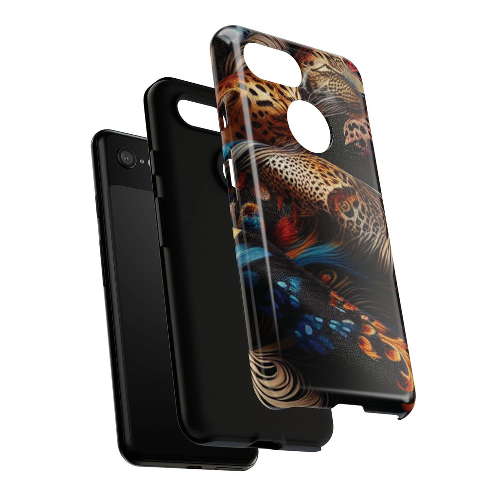 Stylish Tough Phone Case with Elegant Black and Gold Design