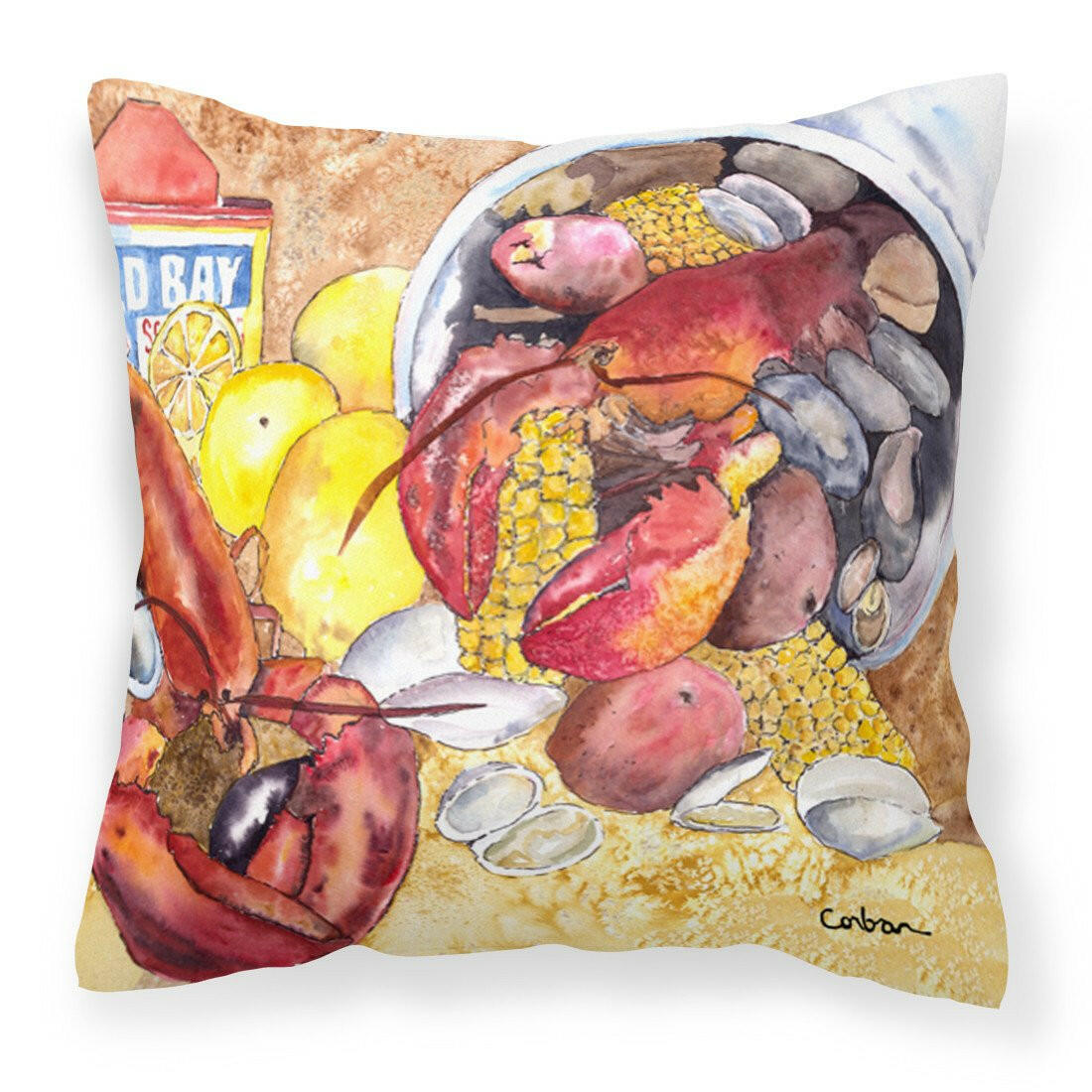 Lobster with Old Bay Throw Pillow - 14x14 Decorative Pillow – Art for Your Home & Patio 8719PW1414