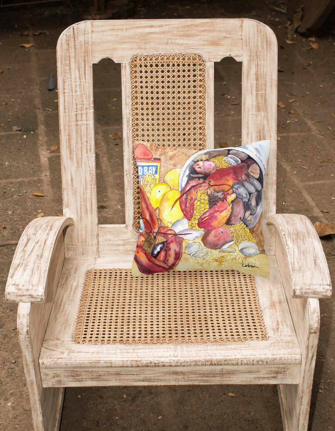 Lobster with Old Bay Throw Pillow - 14x14 Decorative Pillow – Art for Your Home & Patio 8719PW1414