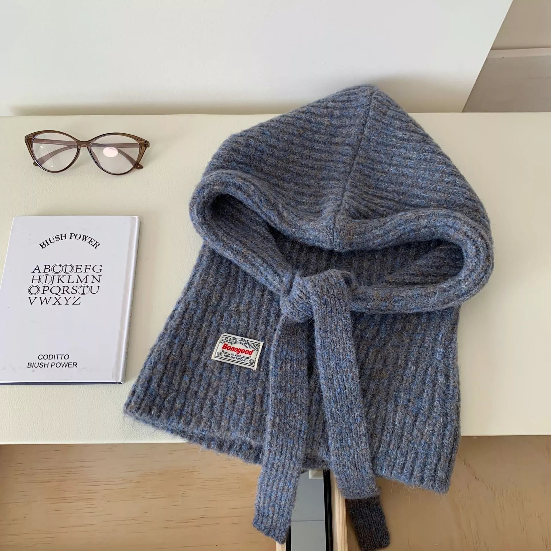 Wool Knitted Winter Scarf Hat - Unisex