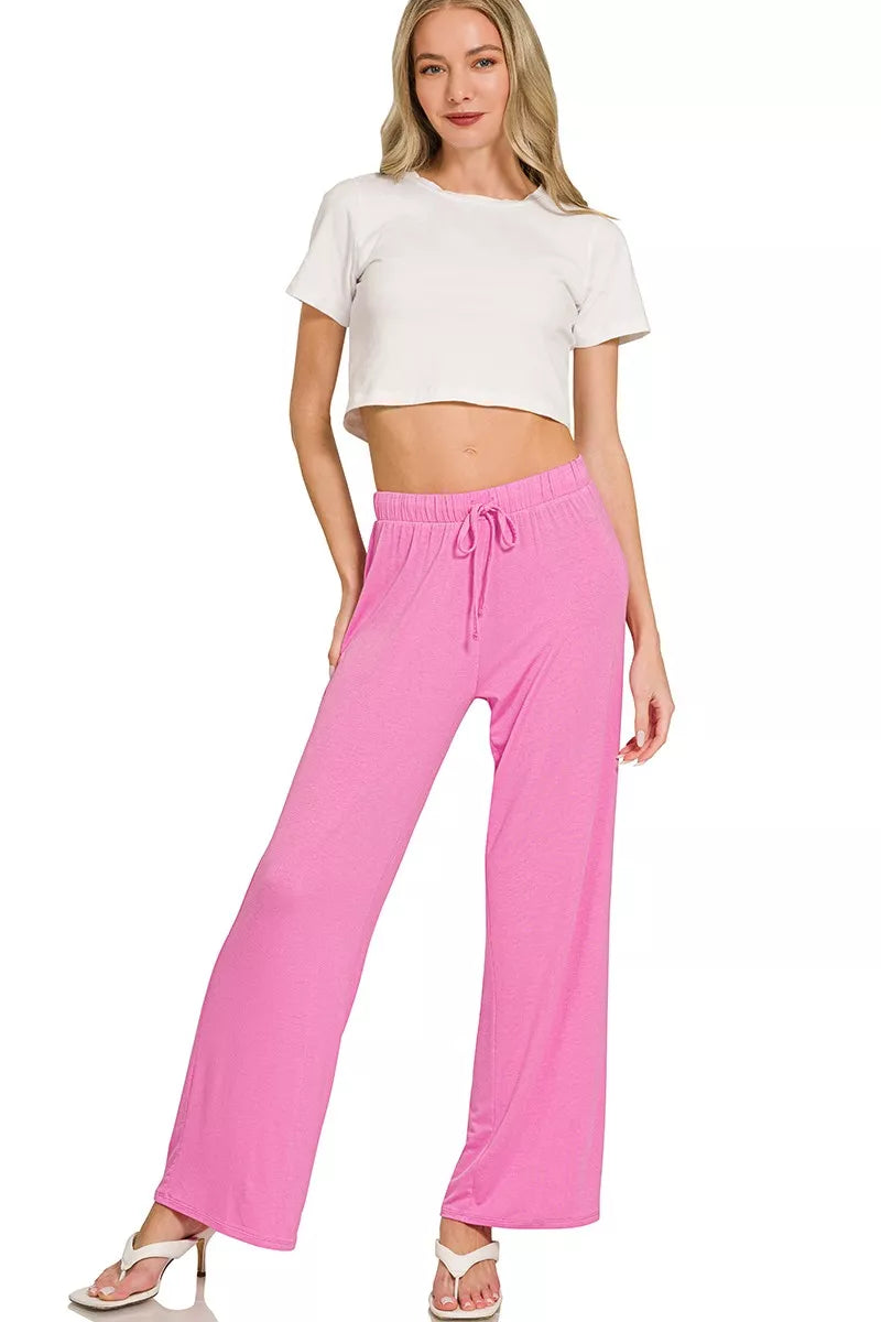 Zenana Oversized V-Neck Top & Pants Set