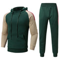 Men's Sport Color-blocked Sweatshirt Sport Casual Set