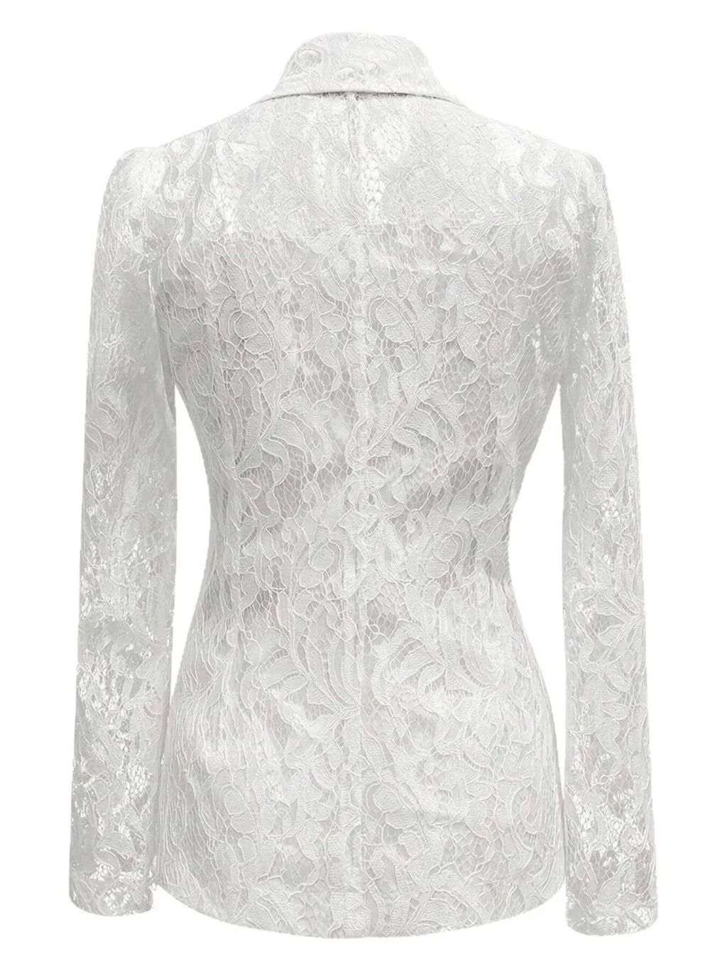 Floral Pattern Lace Single-Breasted Blazer