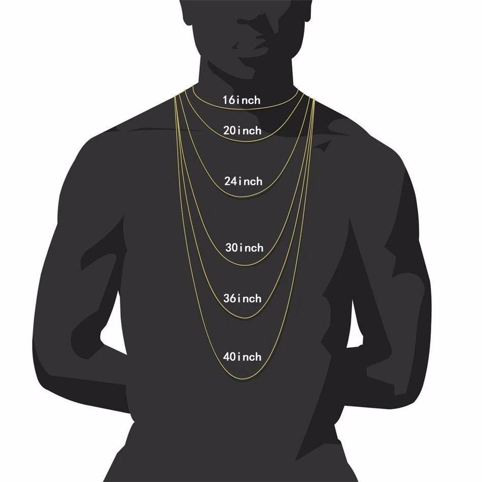 8-18mm Wide Stainless Steel Cuban Chain CZ Zircon Box Lock Necklace