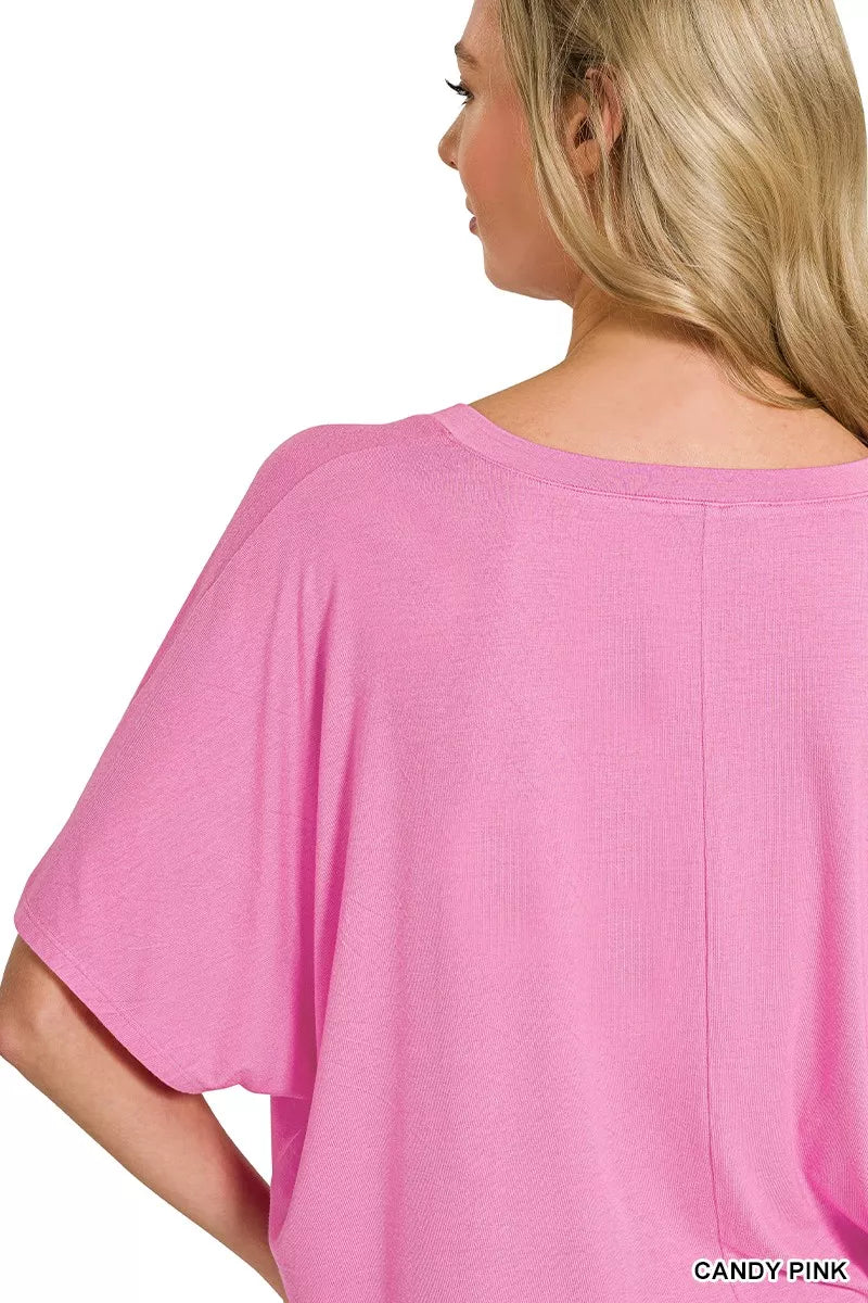 Zenana Oversized V-Neck Top & Pants Set