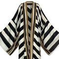 Striped Kimono Cardigan – Timeless Chic Open Front Cover Up