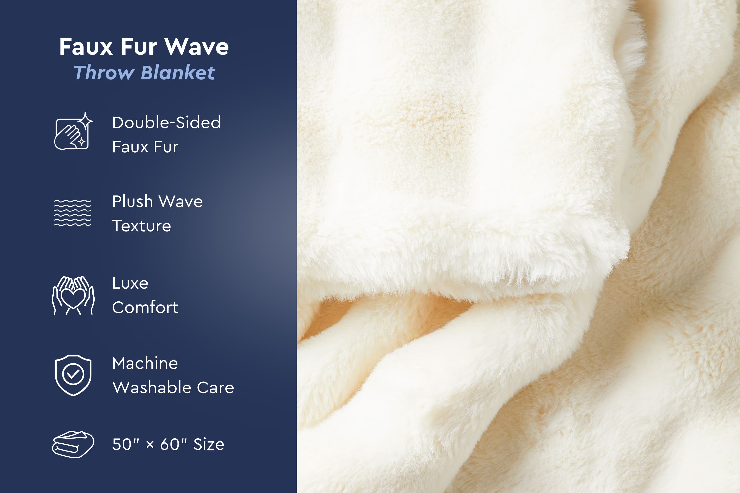 Faux Fur Wave Throw Blanket