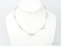 Vintage Rose Quartz Bead Sterling Silver Necklace
