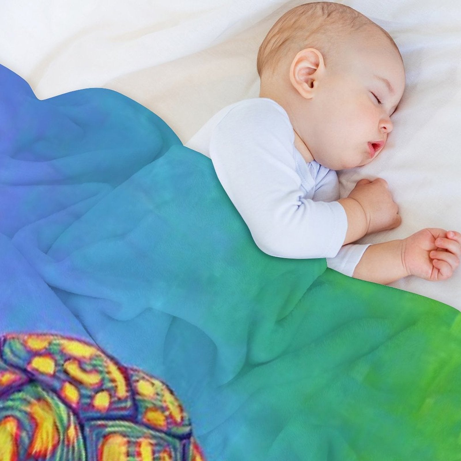 Rainbow Eastern Box Turtle Throw Blanket