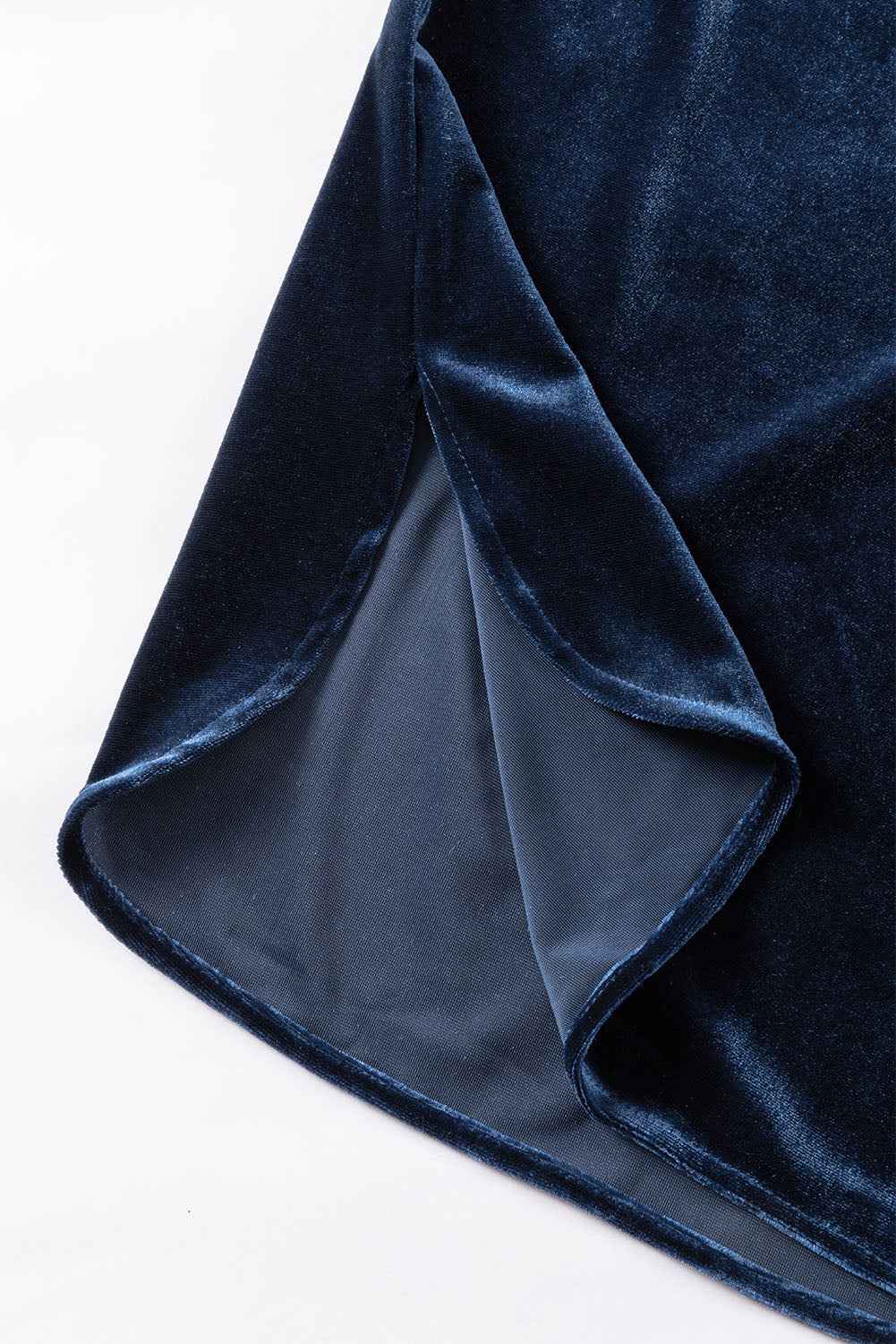 Green Frilled Neck Buttoned Front Velvet Women's Top
