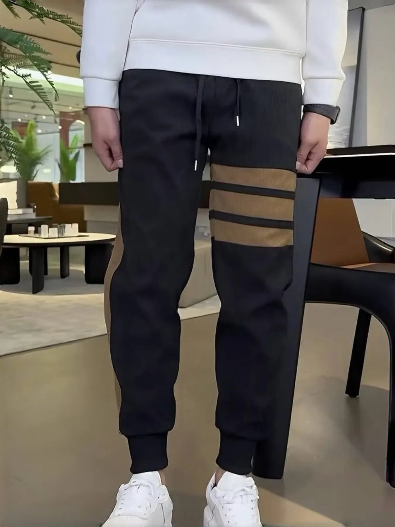 Men's Plus Size Drawstring Slim-Fit Joggers