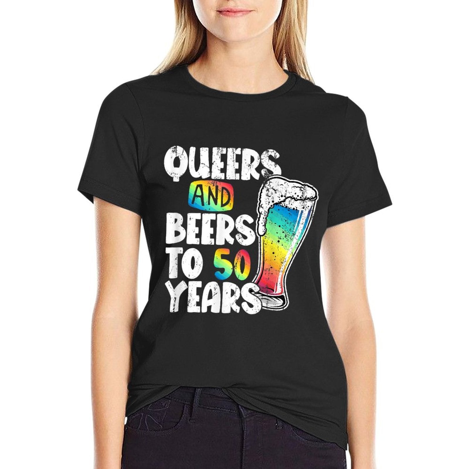 Queers And Beers to 50 Years, 50th Birthday Gay Pride LGBTQ  Soft T-Shirt