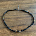 Volcanic Rock Black Matte Ethnic Style Necklace For Men