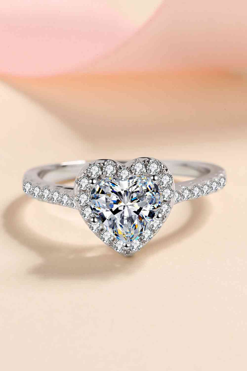 LuxeSpark 1 Carat Moissanite Heart-Shaped Ring – Timeless Elegance in Sterling Silver See size chart under “more details”