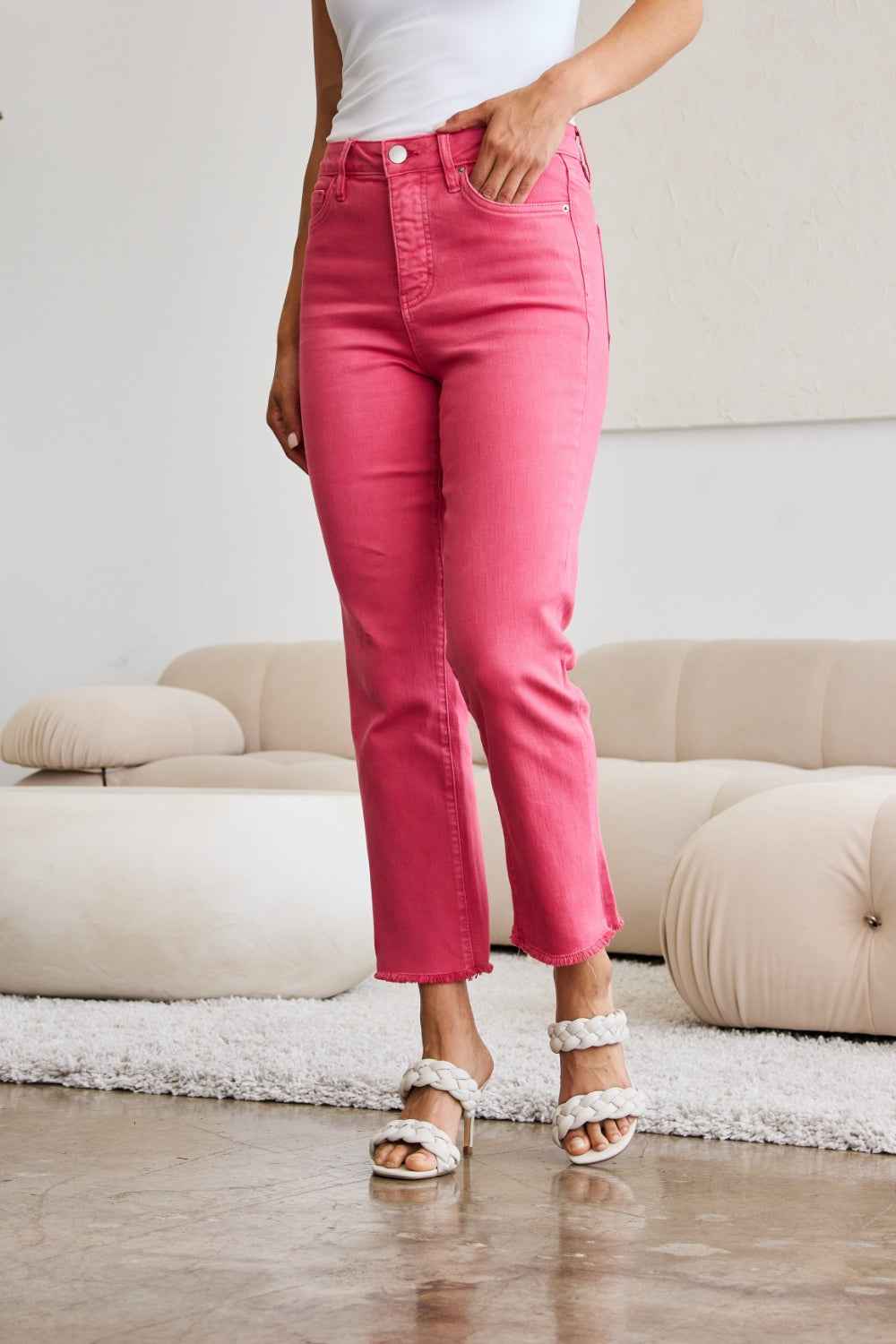 Dylan High Waist Tummy Control Jeans - Raw Hem