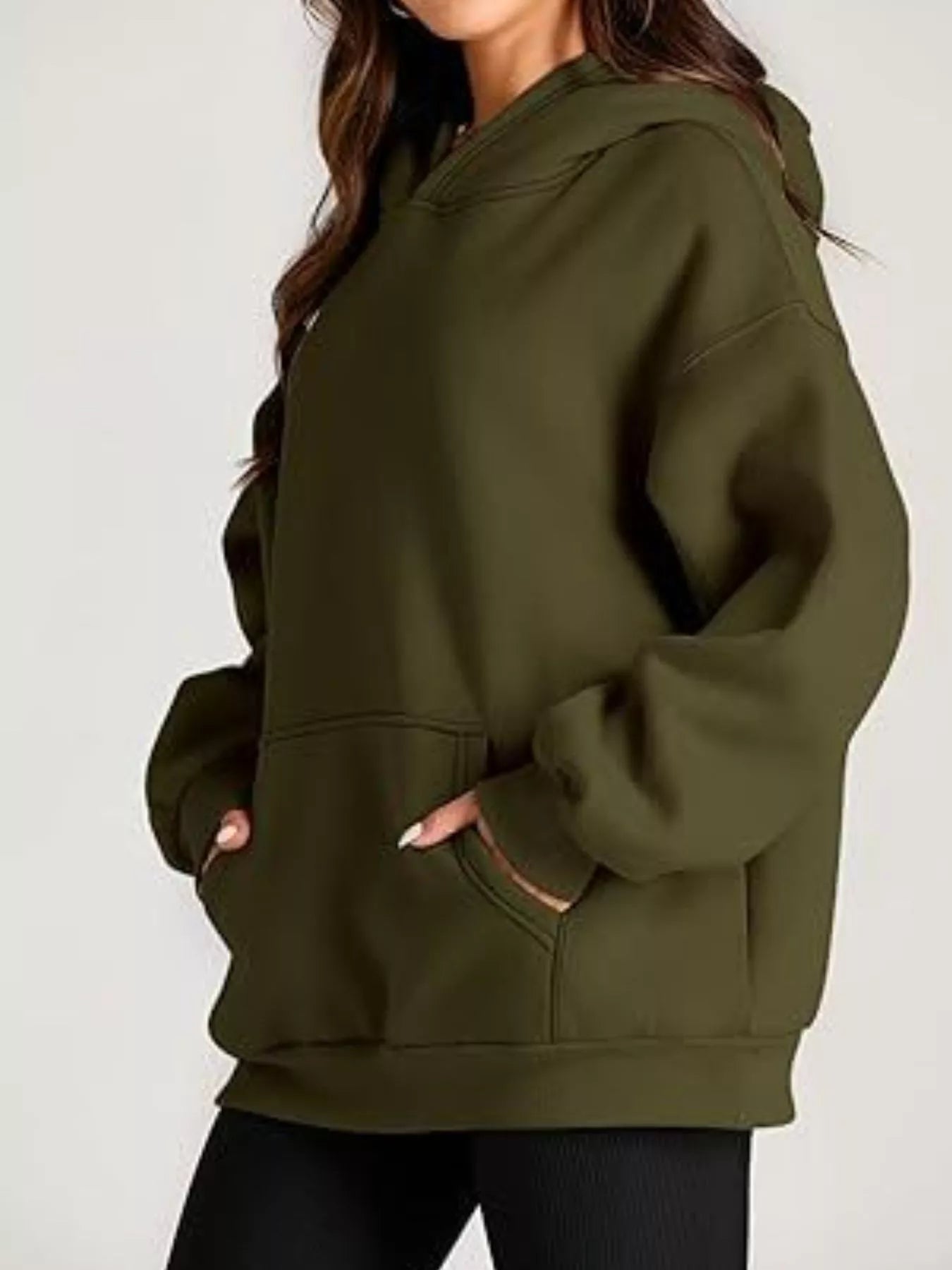 Women's Kangaroo Pocket Long Sleeve Hoodie Comfortable Pullover