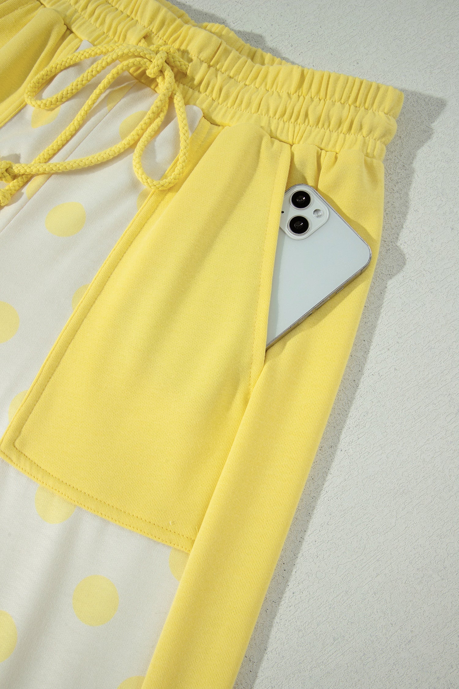 Polka Dot Colorblock Patchwork Top and Wide Leg Pants Set
