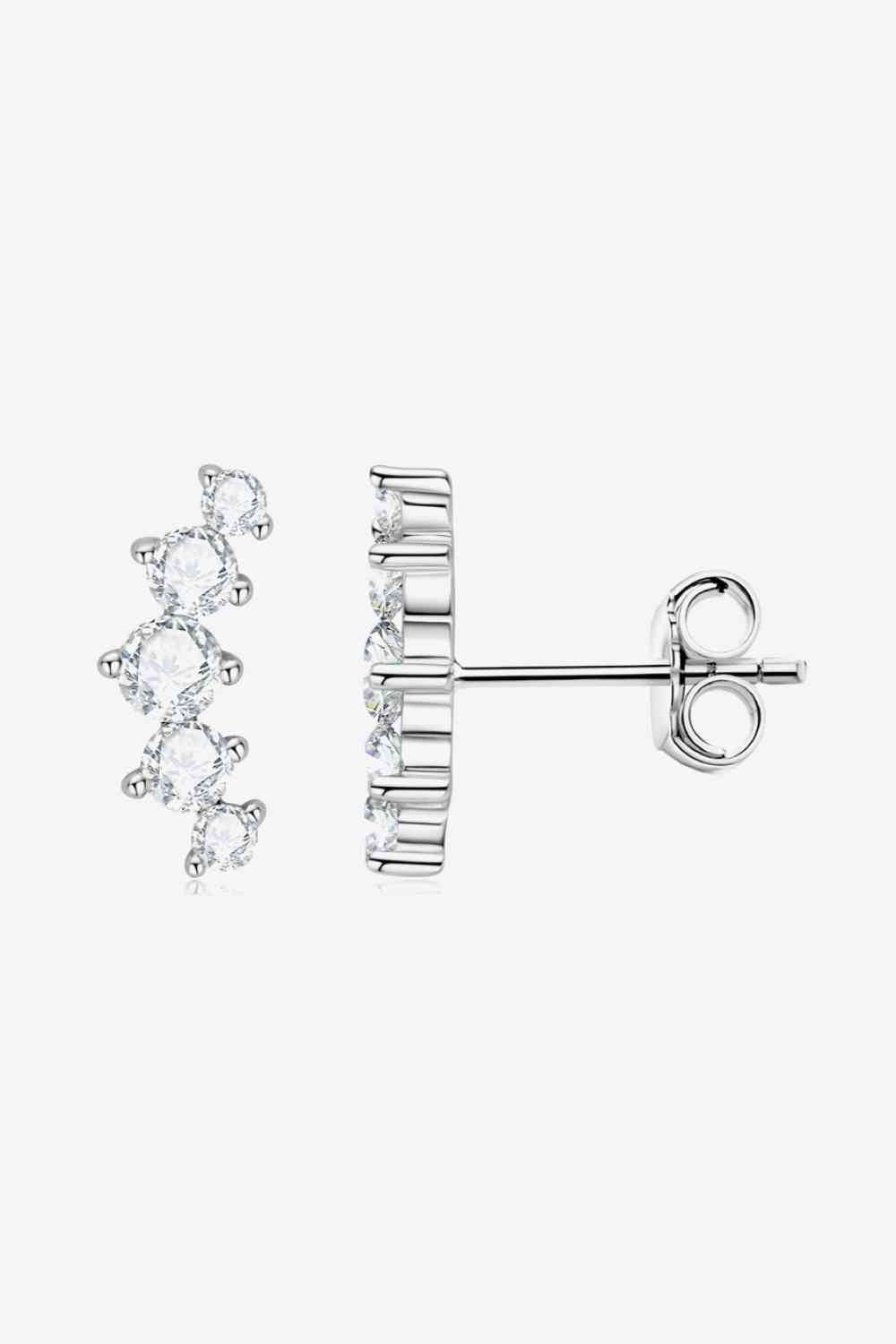 All You Need Moissanite Platinum-Plated Earrings – Elegant Minimalist Design See size chart under “more details”