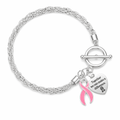 Pink Ribbon Awareness Charm Bracelets