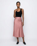Ribbed Tank & Satin Skirt Set