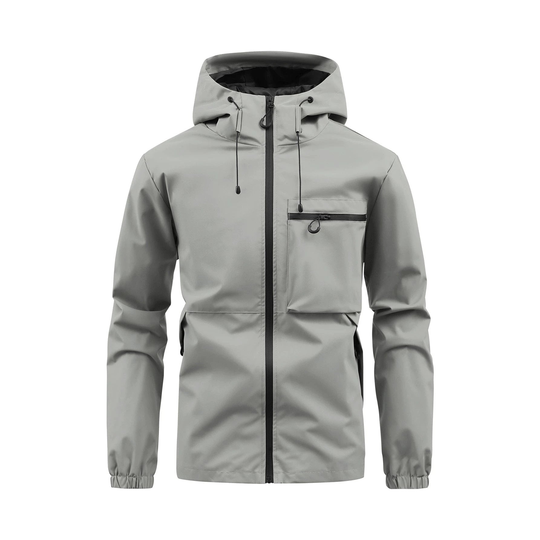 Men's Fashion Casual Hooded Solid Color Multi-pocket Work Pants Outdoor Coat