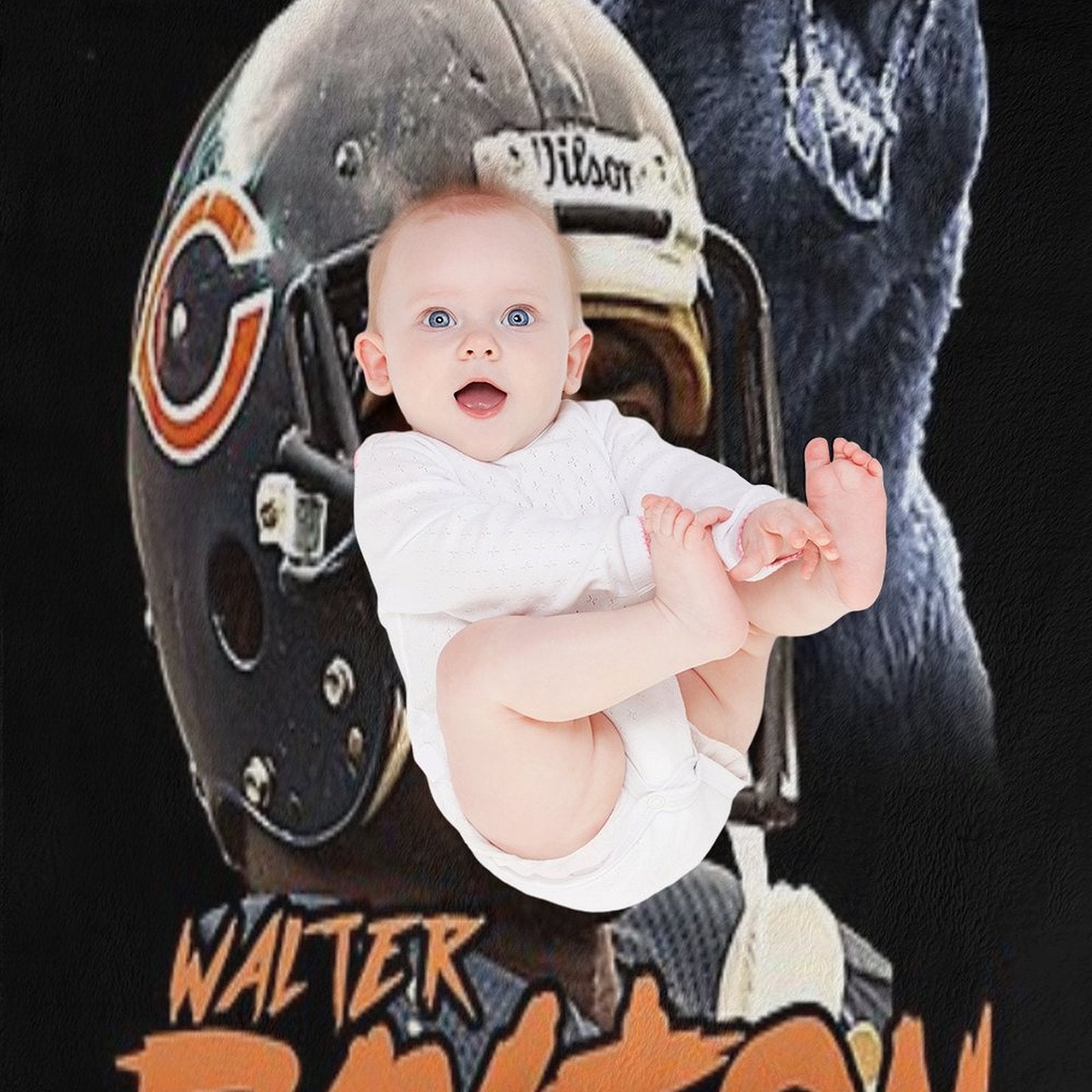 Walter Payton  Vintage Chicago Bears Fan Design T-Shirt Throw Blanket
