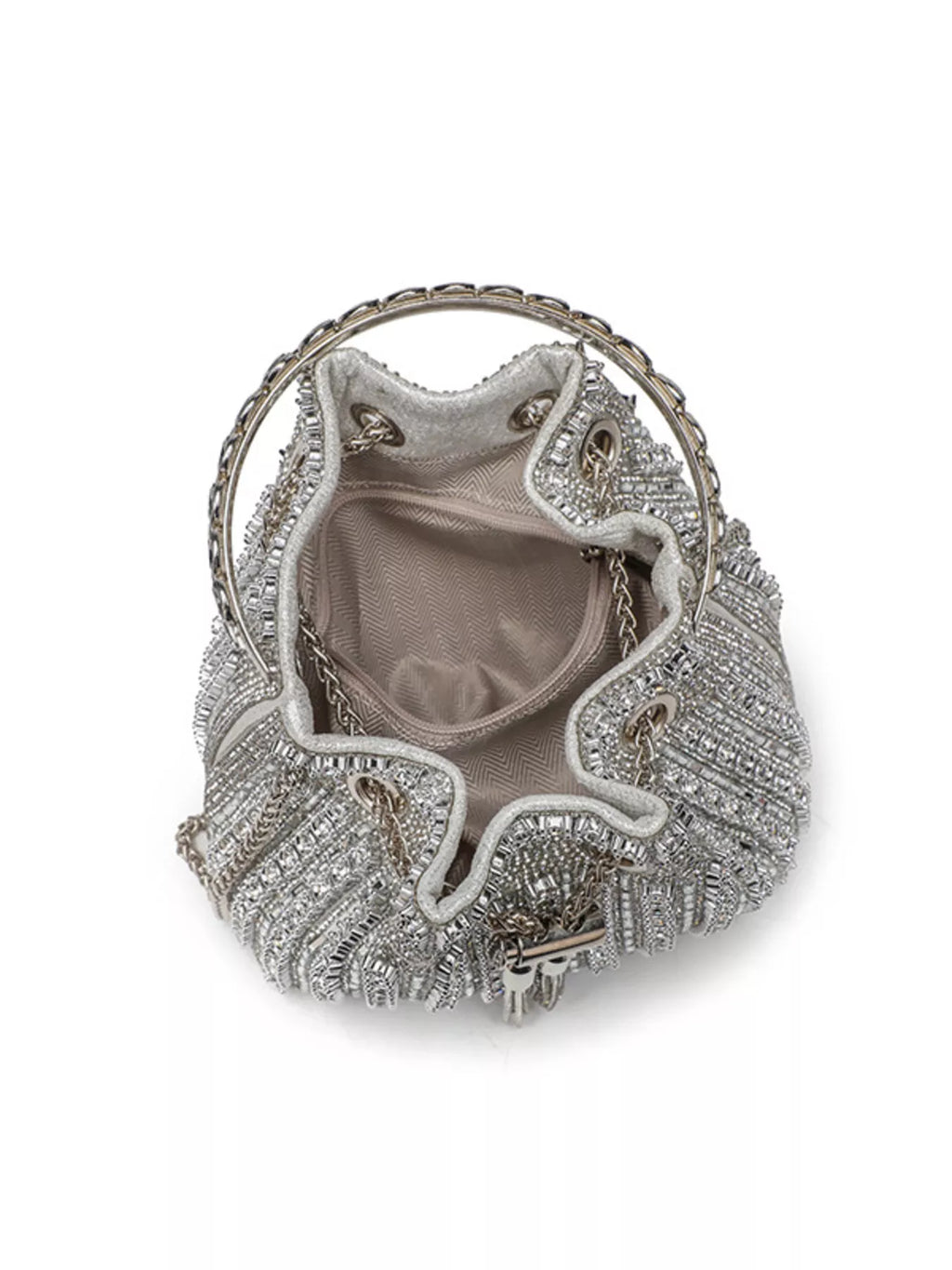 Bucket Style Rhinestone Crossbody Bag