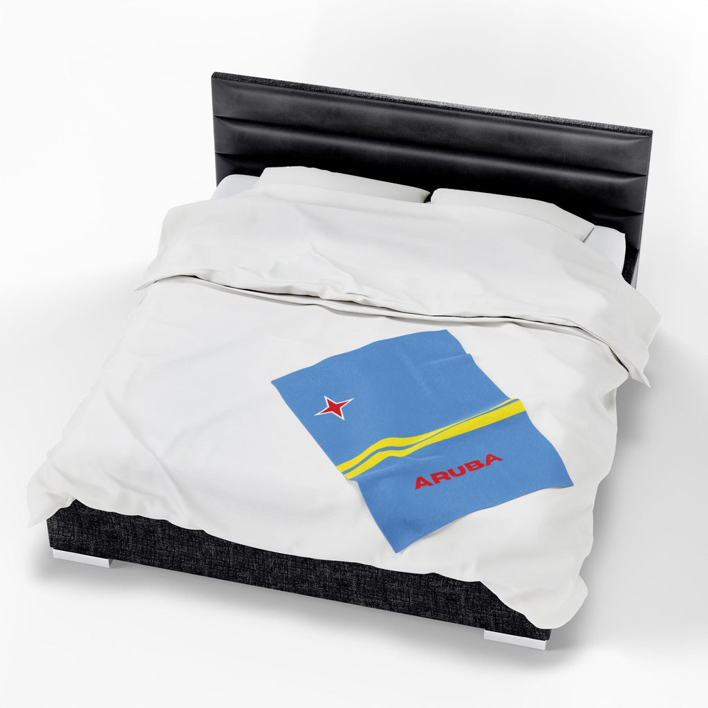 Aruba Flag Velveteen Plush Blanket