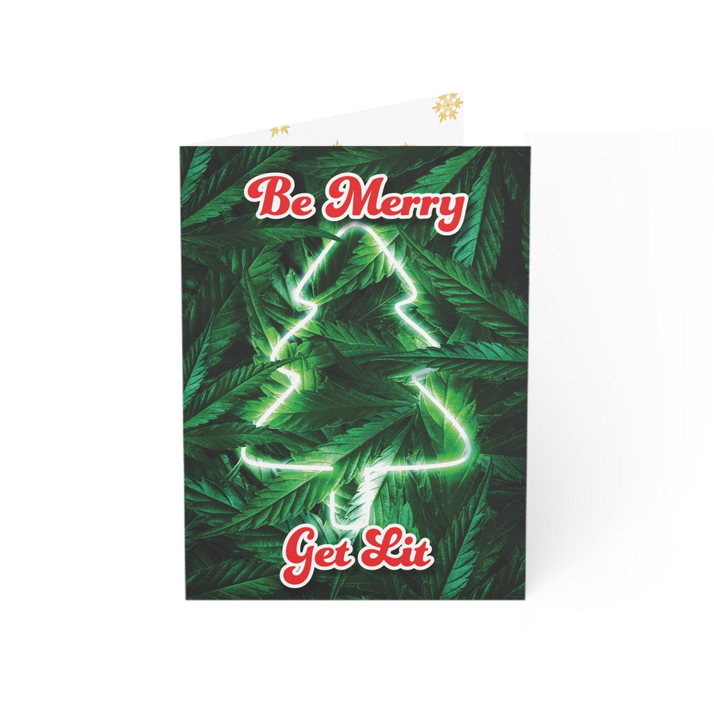 Be Merry Get Lit Merry Happy Holidays Greeting Cards (1, 10, 30, and 50pcs)