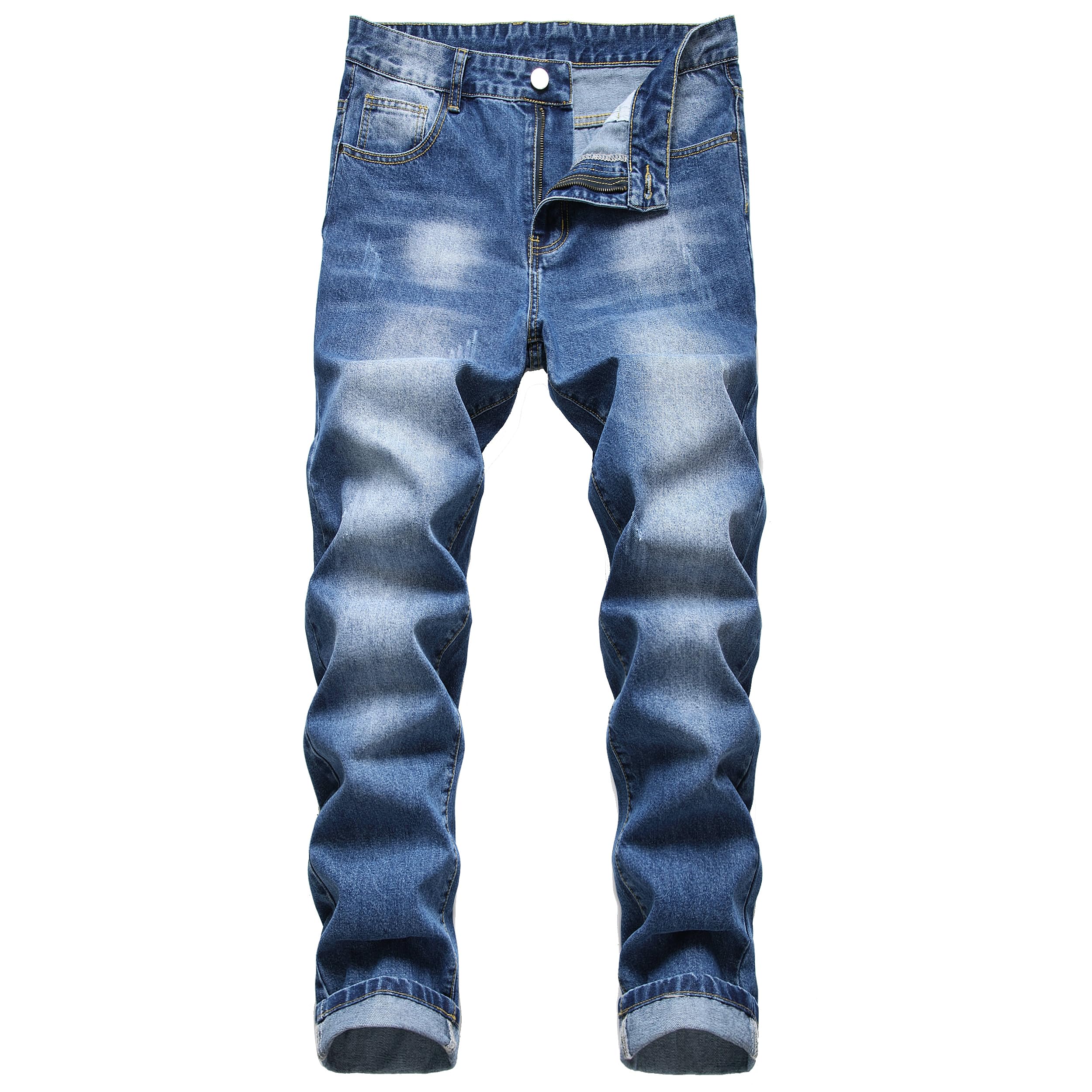 QIMYUM Men's Slim Fit Jeans Ripped Skinny Jeans for Men, Fashion Biker Jeans Stretch Moto Cargo Denim Pants