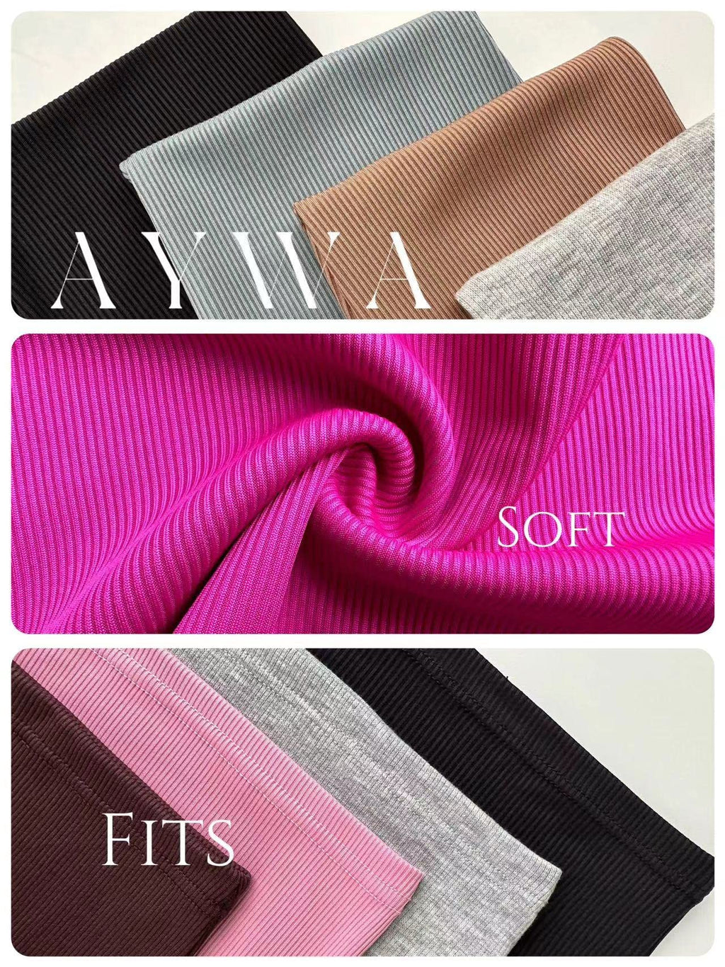 AYWA Two Piece Outfits for Women Fitted Crew Neck T-shirt High Waist Leggings Biker Shorts Matching Sets Streetwear
